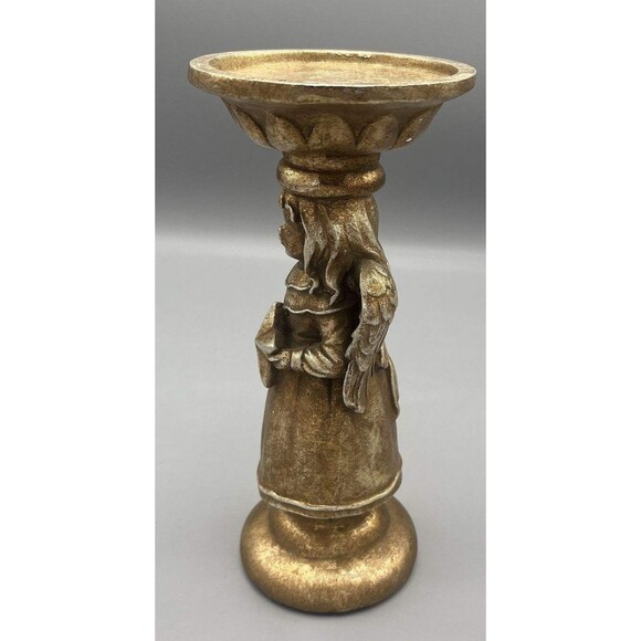 Victorian 3 Set Gold Antiqued Gilded Candleholders Christmas Angel Santa Snowman - Picture 7 of 16